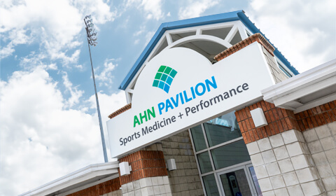 exterior view of AHN Pavilion Sports Medicine and Performance building in Erie